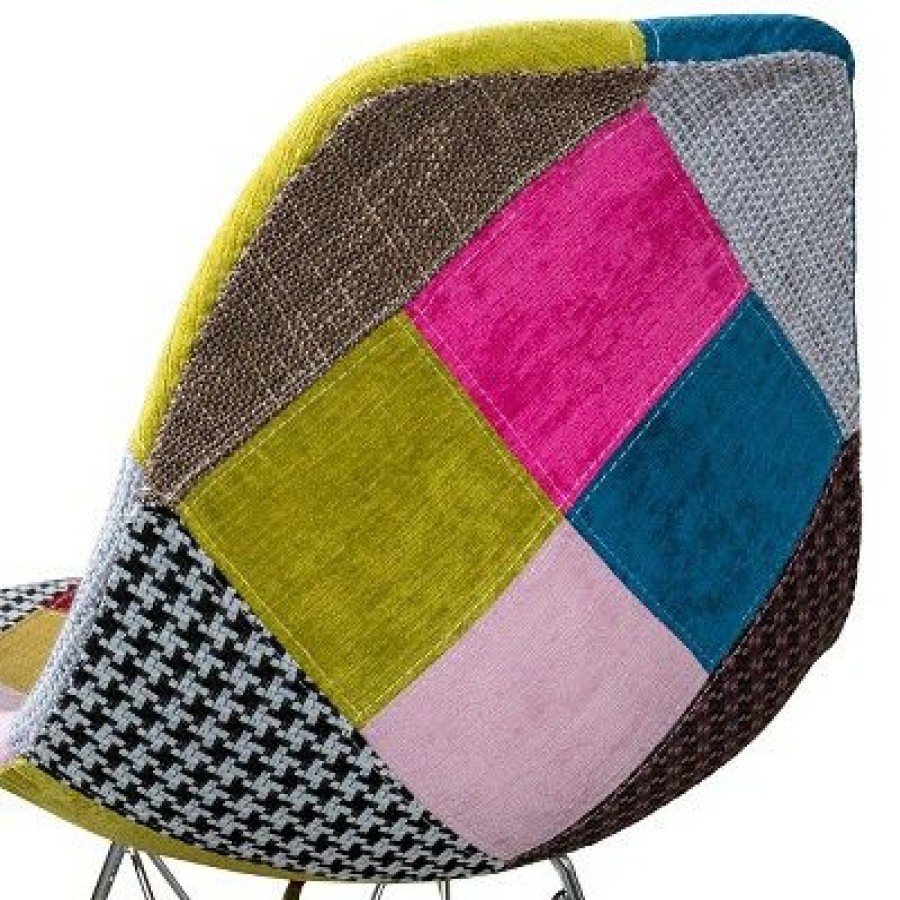 Set Of 2 Wilmette Patchwork Fabric Chair Black/Pink/Green Christopher Knight Home | * Best