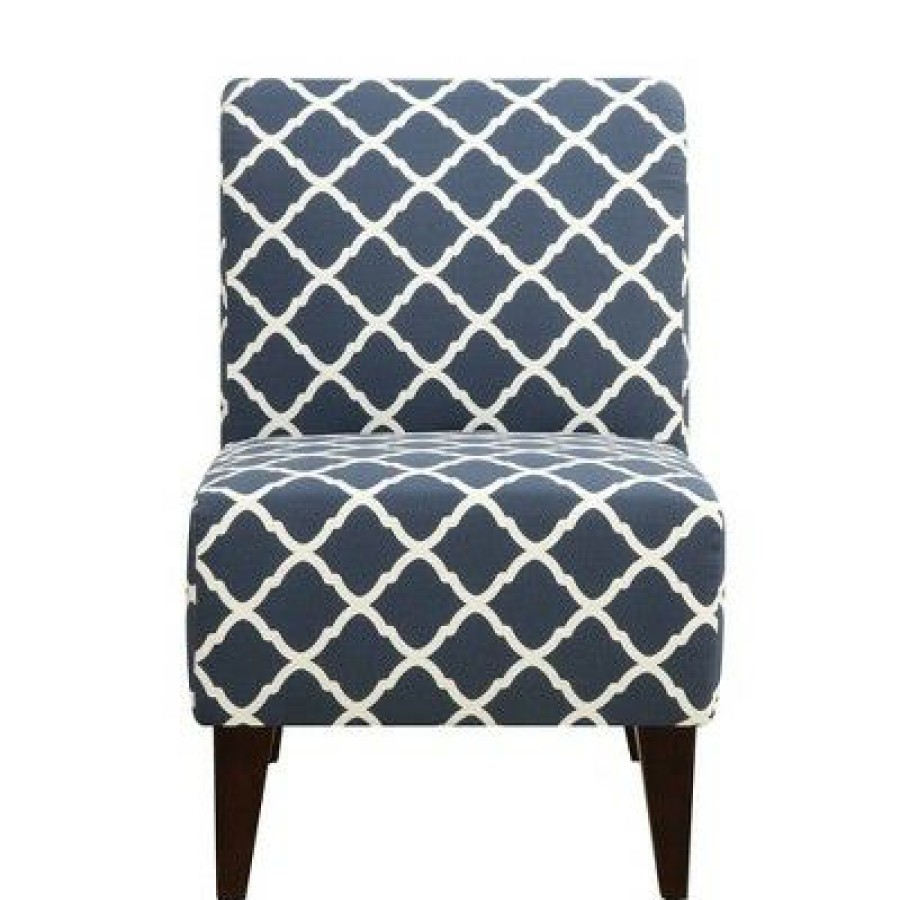 North Accent Slipper Chair Blue Pattern Picket House Furnishings | * Best