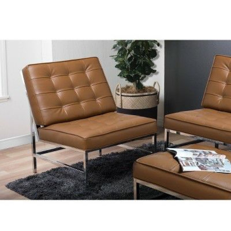 Ashlar Bonded Leather Tufted Chair Studio Designs Home | * Hot