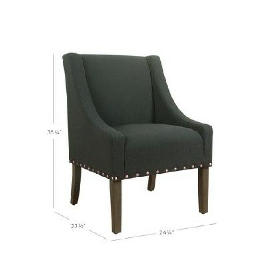 Modern Swoop Accent Chair With Nailhead Trim Homepop | * New