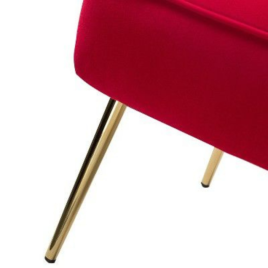 Quentin Velvet Accent Side Chair With Golden Metal Base | Karat Home | * Online