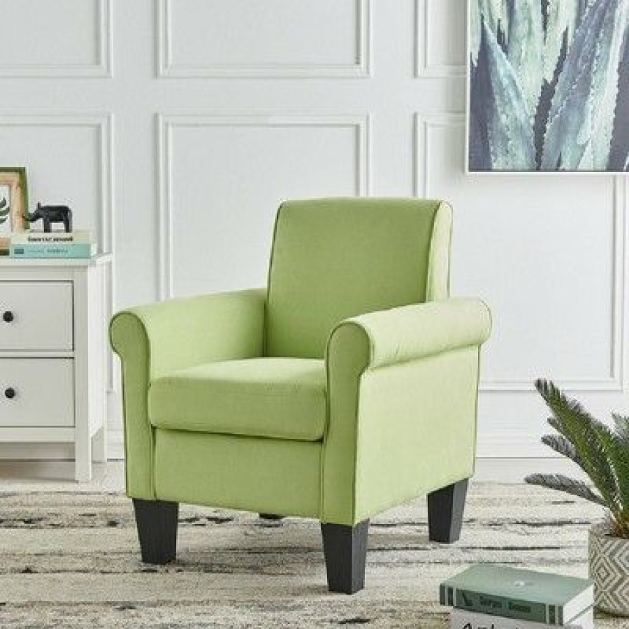 Simple Relax Microfiber Fabric Armchair In Green | * Best