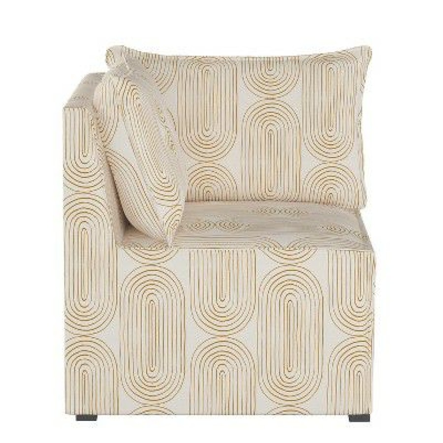 French Seamed Corner Chair Oblong Mustard Project 62 | * Clearance