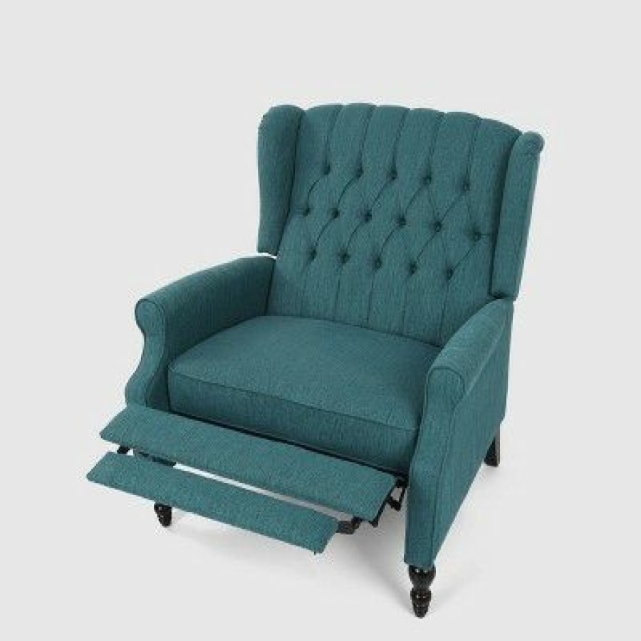 Apaloosa Oversized Wingback Press-Back Recliner Teal Christopher Knight Home | * Clearance