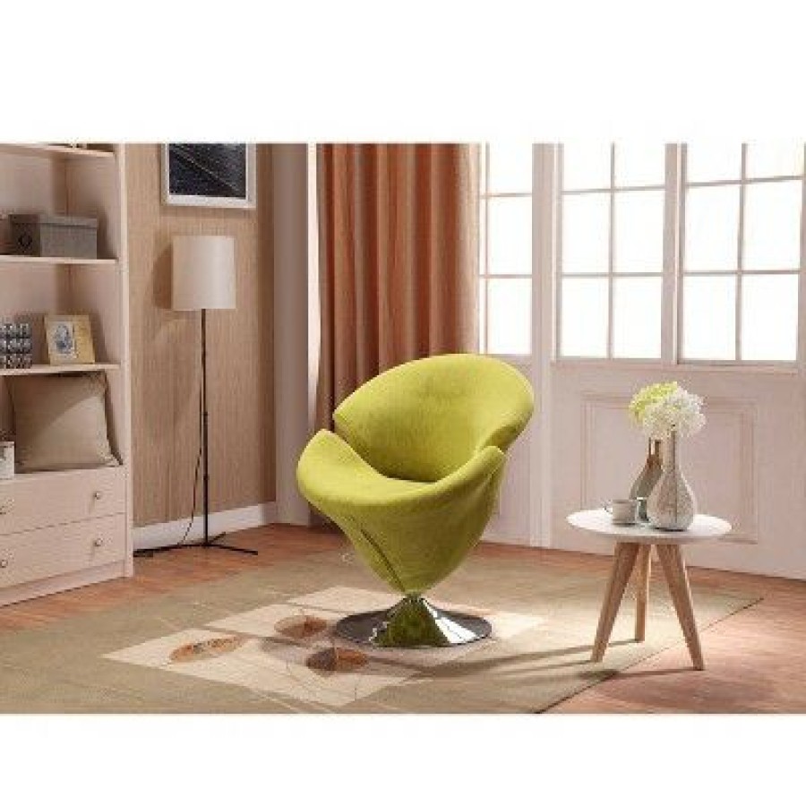 Set Of 2 Tulip Velvet Swivel Accent Chairs Green Manhattan Comfort | * New