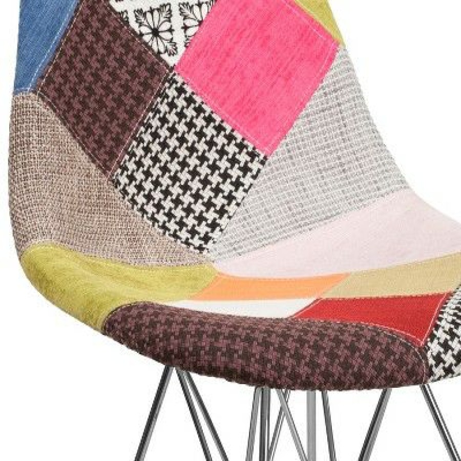 Flash Furniture Elon Series Milan Patchwork Fabric Chair With Chrome Base | * Clearance