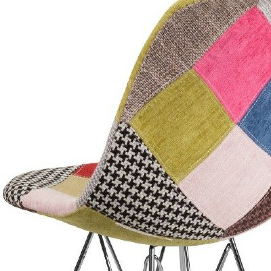 Flash Furniture Elon Series Milan Patchwork Fabric Chair With Chrome Base | * Clearance