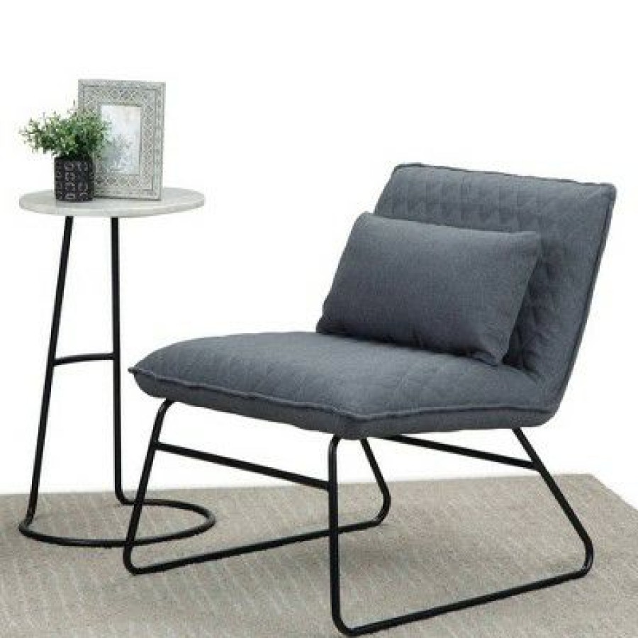 25" Cohan Accent Chair With Lumbar Pillow Gray Wyndenhall | * Best