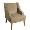 Fabric Upholste Wooden Accent Chair With Swooping Arms Benzara | * Hot