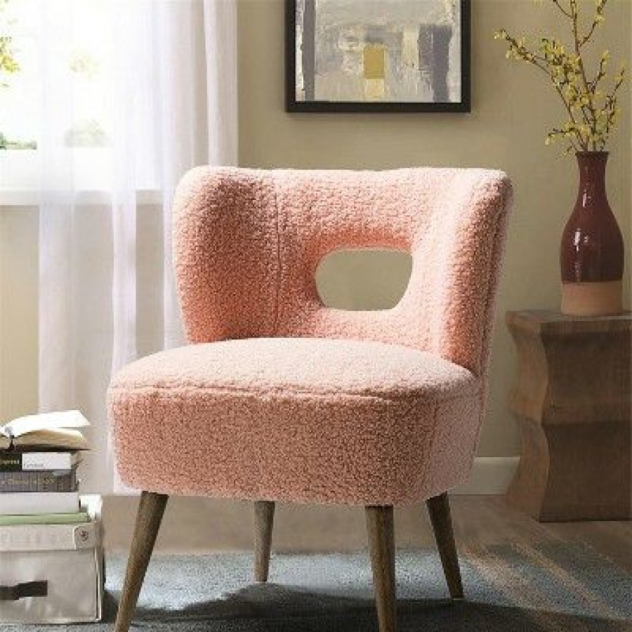 Ines Upholstery Fluffy Fabric Barrel Chair | Karat Home | * Online