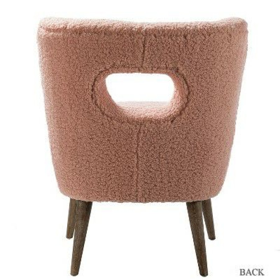 Ines Upholstery Fluffy Fabric Barrel Chair | Karat Home | * Online