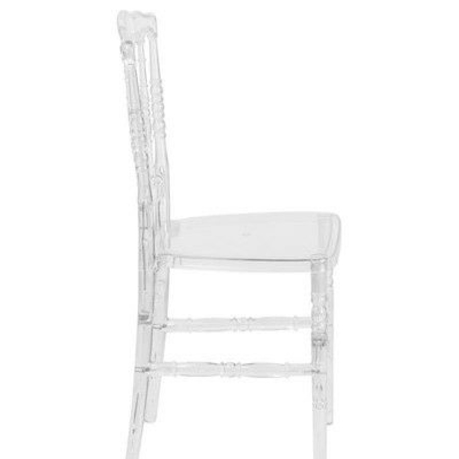 Flash Elegance Napoleon Stacking Chair Crystal Ice Riverstone Furniture Collection | * Hot