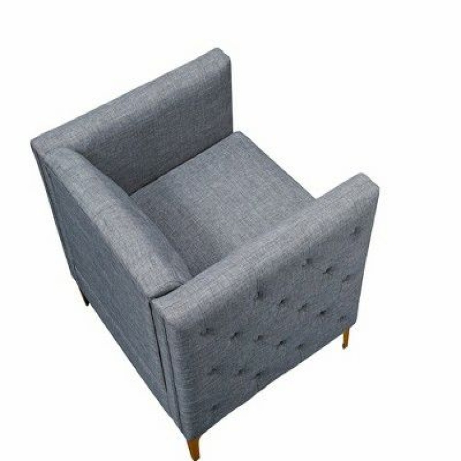 Vern Upholstered Accent Chair Light Gray Mibasics | * Wholesale