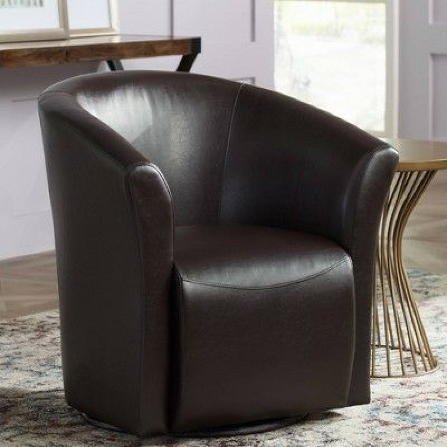 Studio 55D Rocket Rivera Brown Swivel Accent Chair | * Clearance