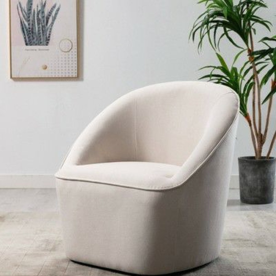 Barrel Swivel Chair Cream Wovenbyrd | * Clearance