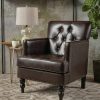 Malone Leather Club Chair Brown Christopher Knight Home | * Clearance