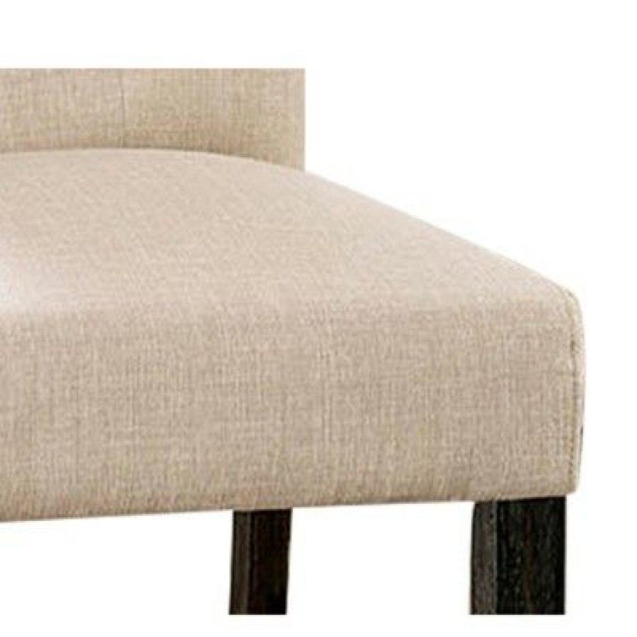 Set Of 2 Side Chairs With Rolled Button Tufted Back Beige Benzara | * Online