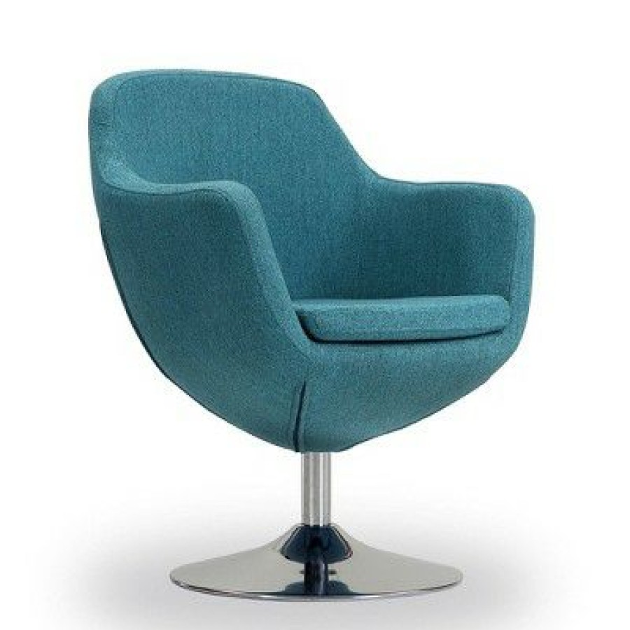 Set Of 2 Caisson Twill Swivel Accent Chairs Blue Manhattan Comfort | * Clearance