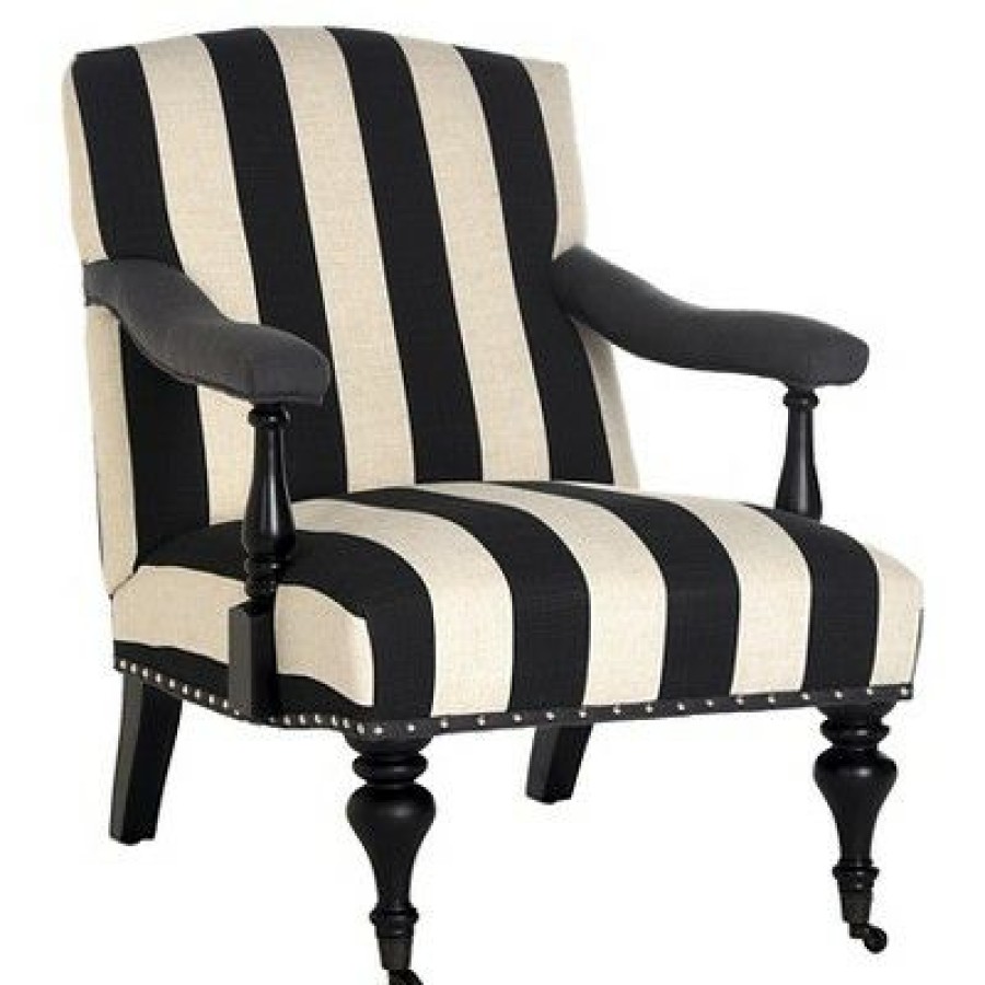 Upholstered Chair Black White Safavieh | * Clearance