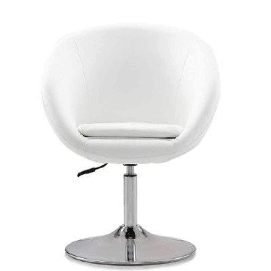 Set Of 2 Hopper Faux Leather Adjustable Height Chairs White Manhattan Comfort | * Best