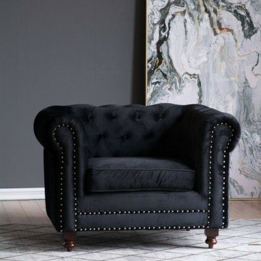 A&B Home Upholstered Accent Chair Black A&B Home | * Clearance