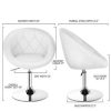 Costway Set Of 2 Swivel Bar Stools Height Adjustable Round Tufted Back Bar Chairs White | * Clearance