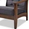 Larsen Walnut Wood Lounge Chair Gray Baxton Studio | * Best