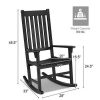 Costway 2Pcs Wood Rocking Chair Porch Rocker High Back Garden Seat Indoor Outdoor | * Hot