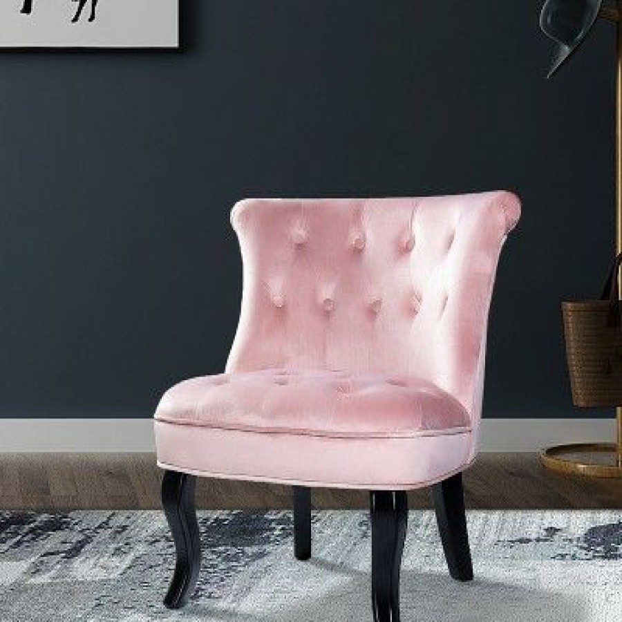 Louise Velvet Accent Chair With Tufted Button Back | Karat Home | * Clearance