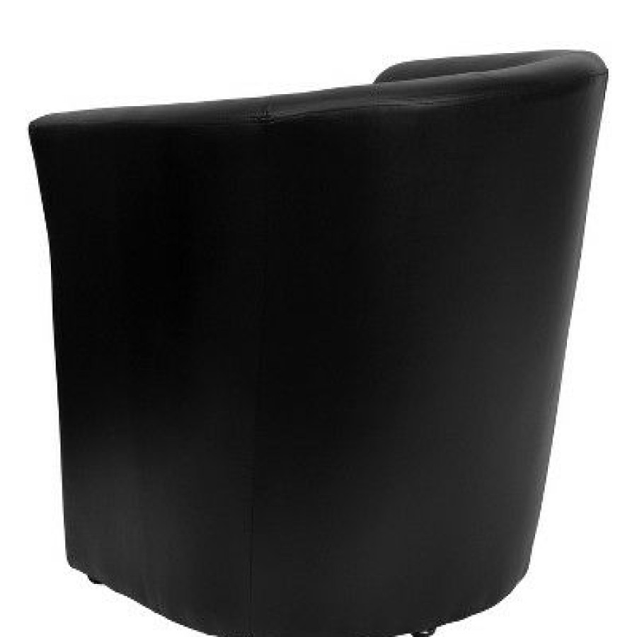 Flash Furniture Black Leathersoft Barrel-Shaped Guest Chair | * Hot