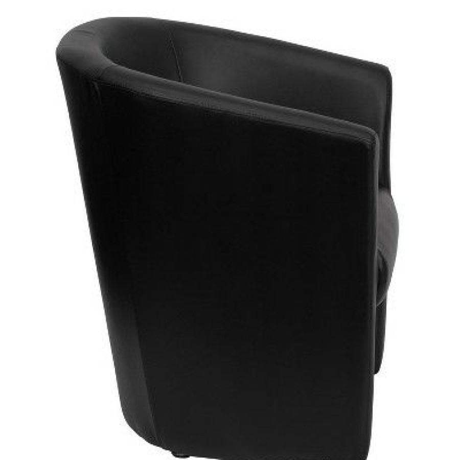 Flash Furniture Black Leathersoft Barrel-Shaped Guest Chair | * Hot