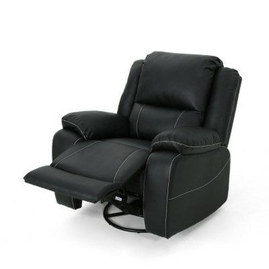 Malic Classic Tufted Pu Leather Swivel Recliner Christopher Knight Home | * Hot