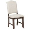 Set Of 2 Arched Open Back Side Chairs With Nailhead Accents Brown/Beige Benzara | * Online