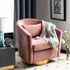 Clara Quilted Swivel Tub Chair Dusty Rose Safavieh | * Wholesale