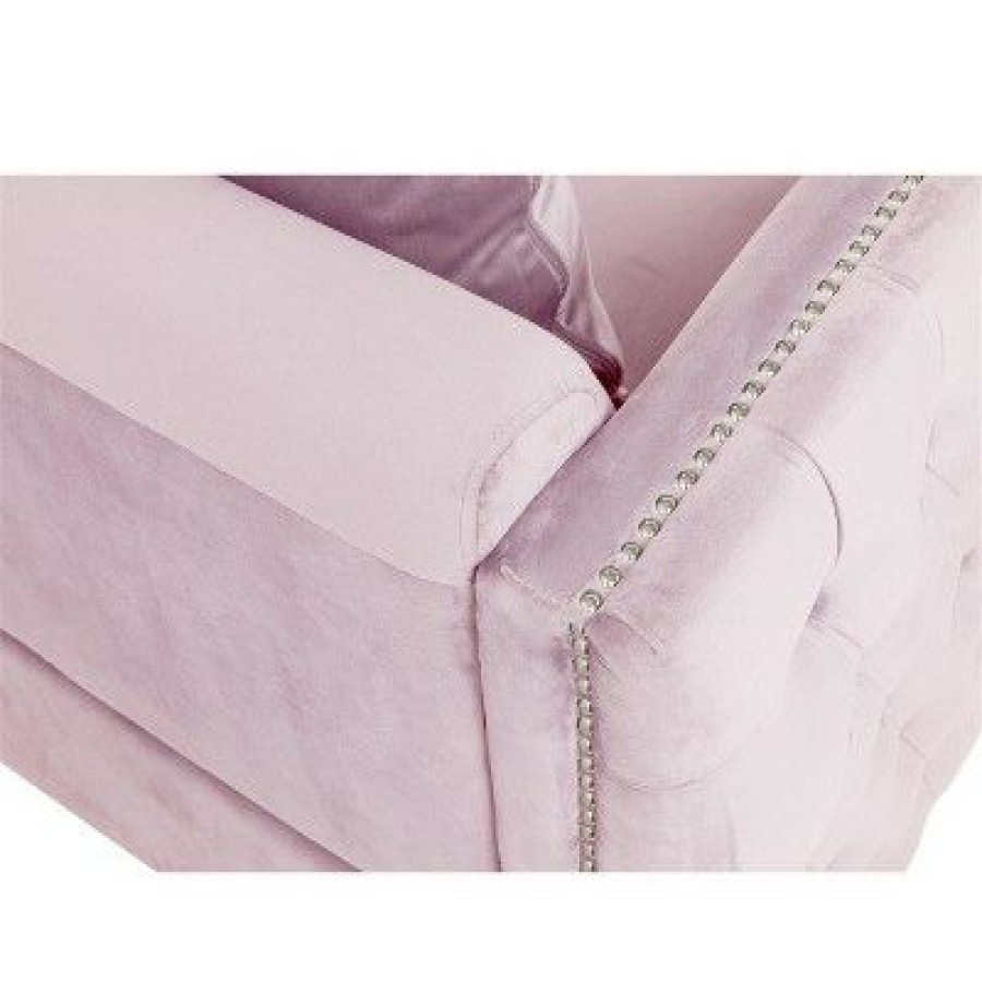 Simple Relax Pink Velvet Chair With 1 Pillow | * Hot