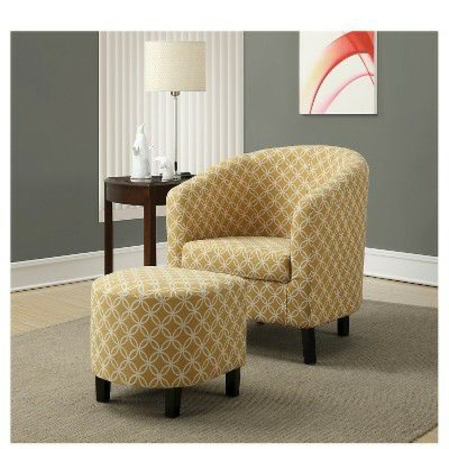 Accent Chair And Ottoman Yellow Everyroom | * New