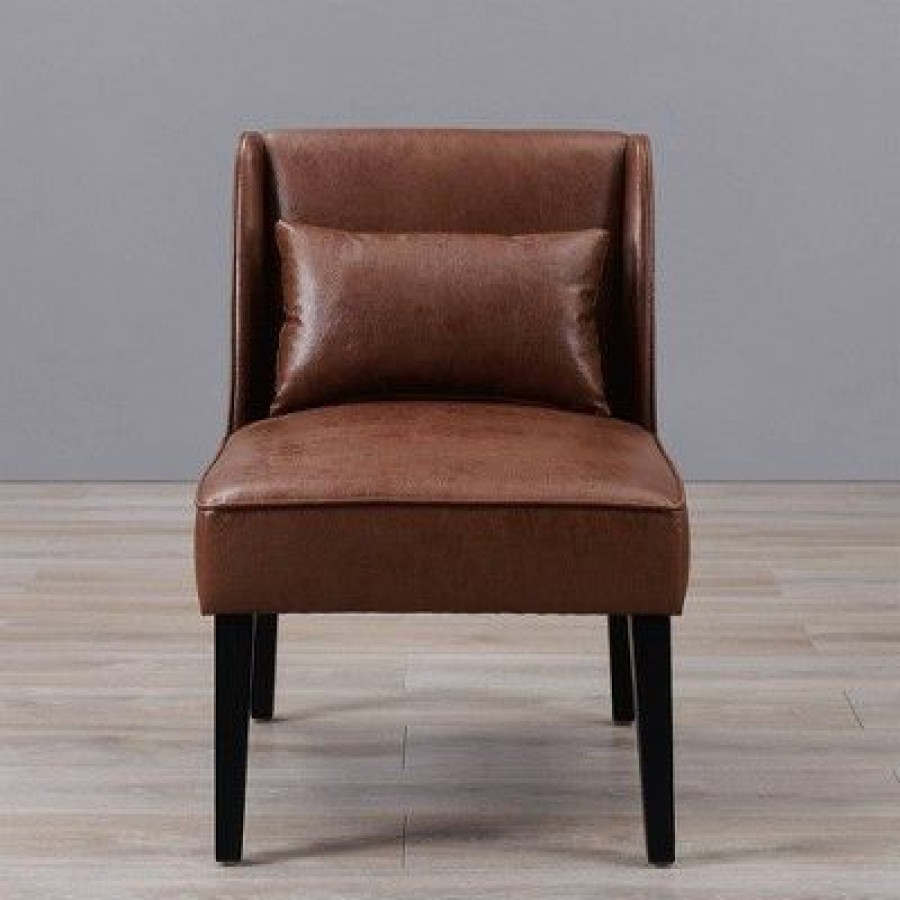 Leather Lounge Chair Brown Teamson Home | * New