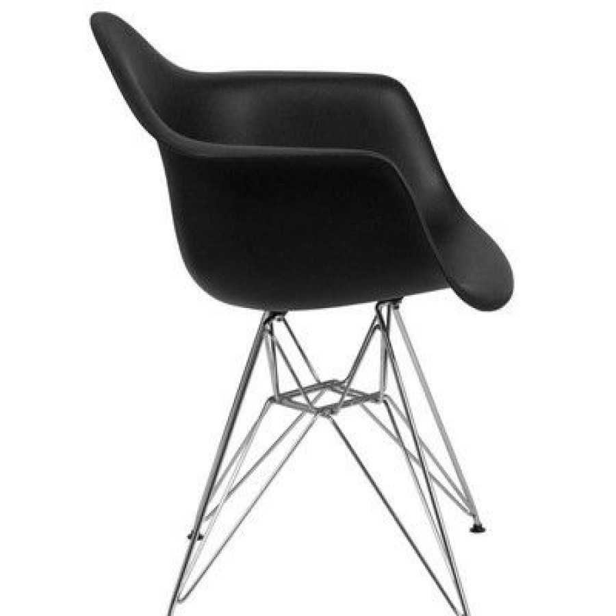 Alonza Series Plastic Chair With Arms And Chrome Base Riverstone Furniture Collection | * Online