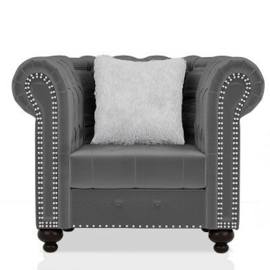 Paseo Button Tufted Chair With Nailhead Trim Mibasics | * Hot