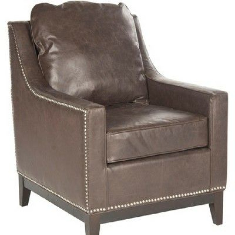 Colton Club Chair Antique Brown Safavieh | * New