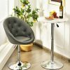 Costway Adjustable Bar Stool Swivel Vanity Accent Chair W/Round Tufted Back Grey | * New