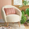 Odilia Rounded Sherpa Accent Chair Cream Opalhouse | * Hot