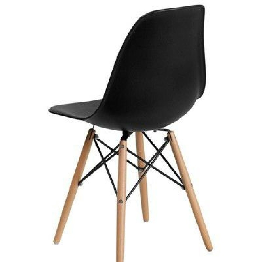 Elon Series Plastic Chair With Wooden Legs Riverstone Furniture Collection | * New