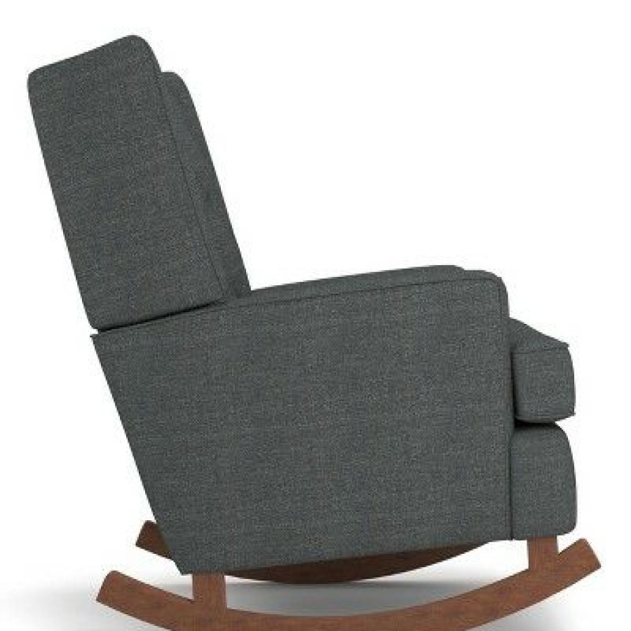 Best Chairs Inc. Best Chairs Ames Upholstered Runner Rocker Dark Walnut | * New