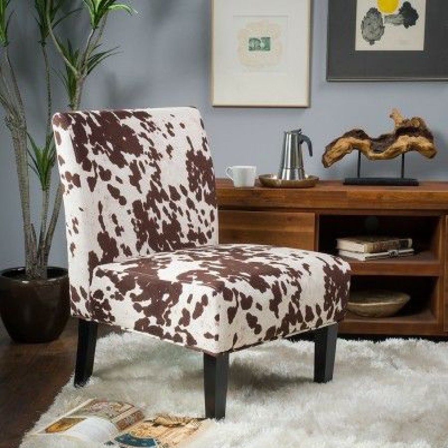 Set Of 2 Kassi Cowhide Print Upholstered Accent Chair Christopher Knight Home | * Clearance