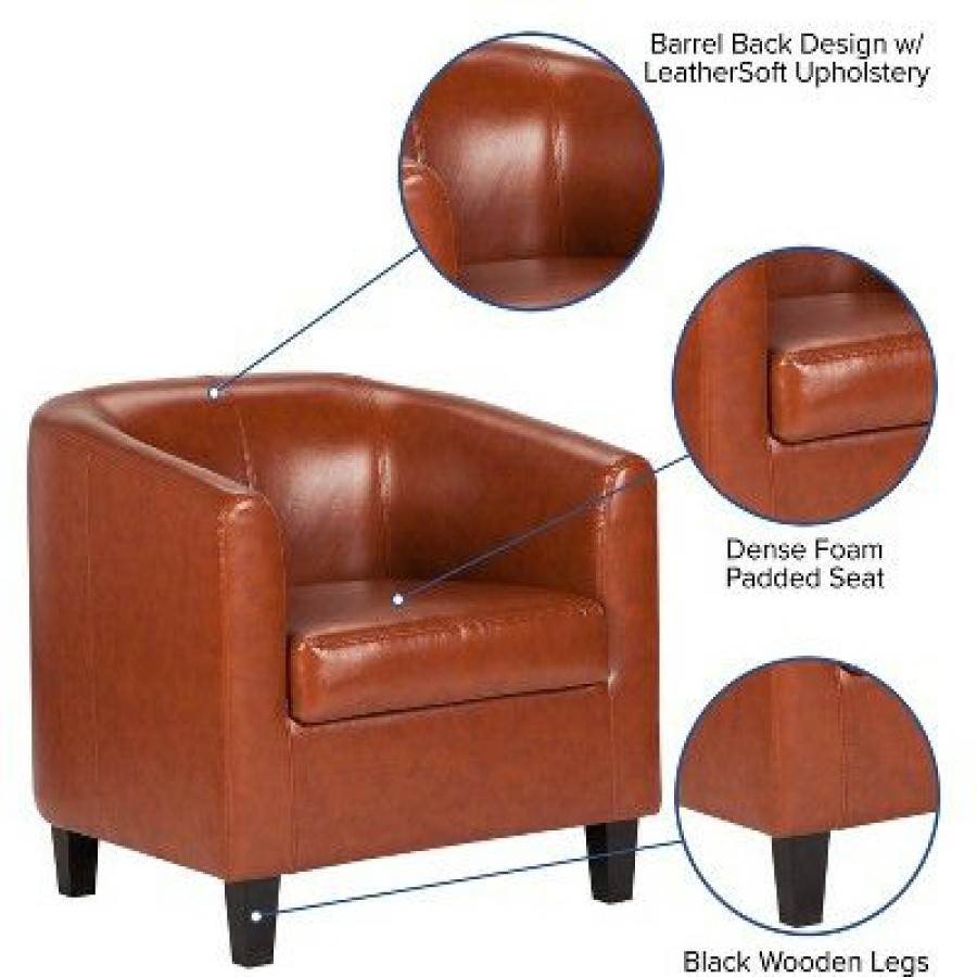 Flash Furniture Leathersoft Lounge Chair With Sloping Arms | * Clearance