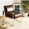 Parkgate Occassional Leather Chair Vintage Brown Safavieh | * Wholesale