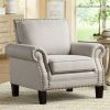 Elm Lane Clyde Park Oslo Linen Nailhead Trim Armchair | * Clearance