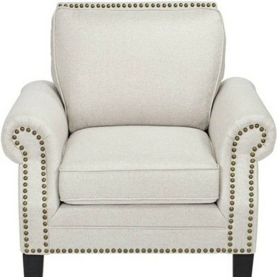 Elm Lane Clyde Park Oslo Linen Nailhead Trim Armchair | * Clearance