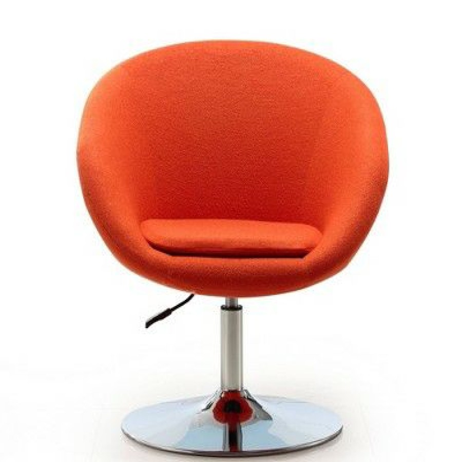 Set Of 2 Hopper Wool Blend Adjustable Height Chairs Orange Manhattan Comfort | * Wholesale